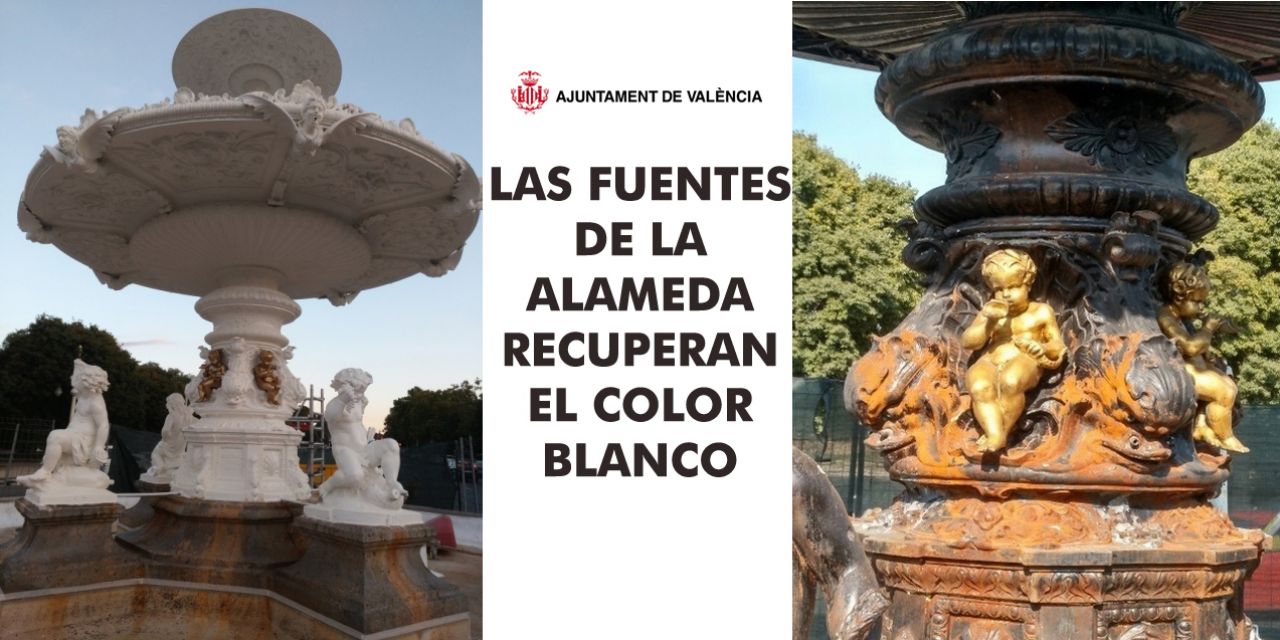  LAS FUENTES DE LA ALAMEDA RECUPERAN EL COLOR BLANCO 