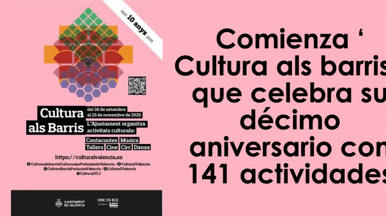 Comienza ‘Cultura als barris’, que celebra su décimo aniversario con 141 actividades