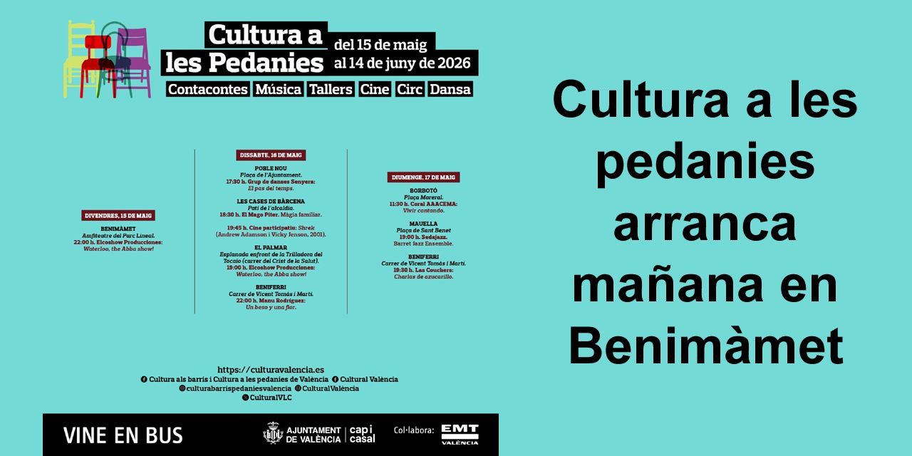  Cultura a les pedanies arranca mañana en Benimàmet
