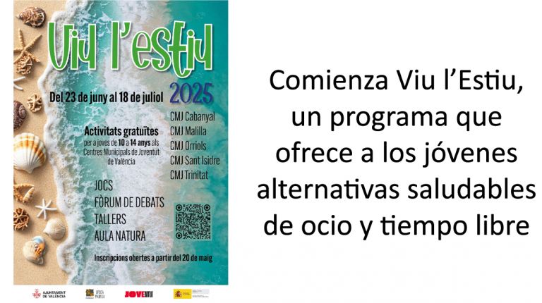 Comienza Viu l’Estiu, un programa que ofrece a los jóvenes alternativas saludables de ocio y tiempo libre
