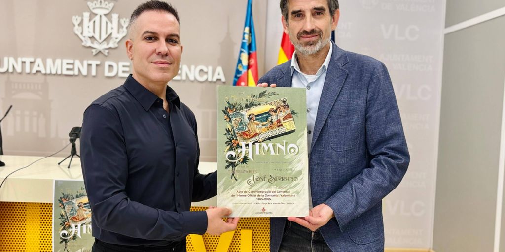  El Ayuntamiento invita al pueblo valenciano a cantar el Himno de la Comunitat el 5 de octubre en la plaza de la Mare de Déu para conmemorar su centenario      