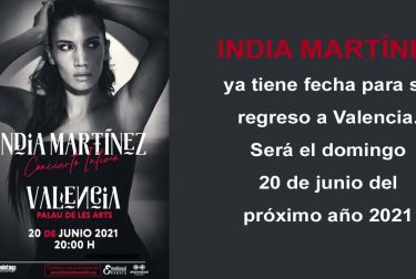 India Martínez ya tiene fecha para su regreso a Valencia