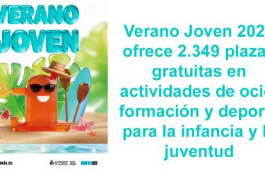 Verano Joven 2026 ofrece 2.349 plazas gratuitas en actividades de ocio, formación y deporte para la infancia y la juventud