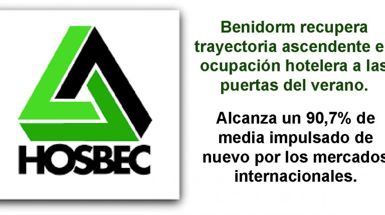 Benidorm recupera trayectoria ascendente en ocupación hotelera a las puertas del verano.